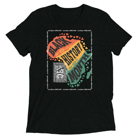 [ID: 162-G222] Black History Month - Tribal History Unisex Tri-Blend T-Shirt