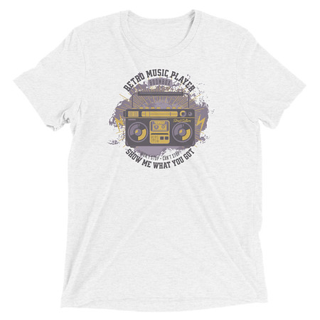 [ID: 162-G253] Boombox Music Player - Retro Unisex Tri-Blend T-Shirt