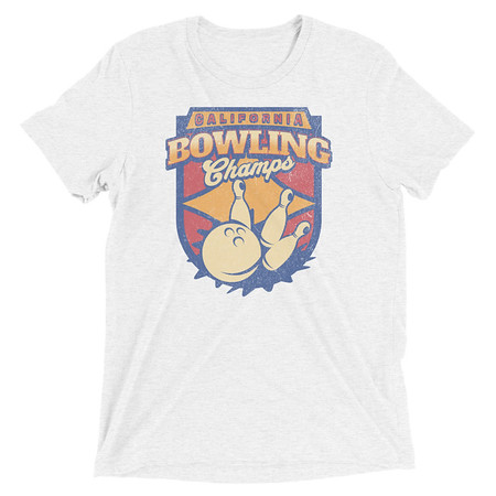 [ID: 162-G275] Bowling Championship - Retro Athlectic Sports Unisex Tri-Blend T-Shirt