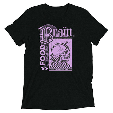 [ID: 162-G280] Brain Food - Y2K Skull Streetwear Unisex Tri-Blend T-Shirt