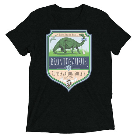 [ID: 162-G288] Brontosaurus Conservation Society Unisex Tri-Blend T-Shirt