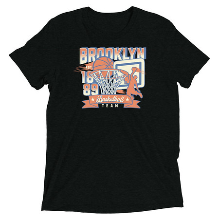 [ID: 162-G290] Brooklyn Basketball Team - Athletic Sports Unisex Tri-Blend T-Shirt