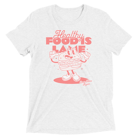 [ID: 162-G296] Burger Mascot Unisex Tri-Blend T-Shirt