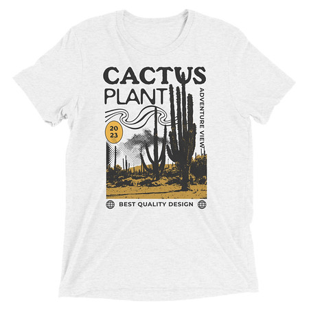 [ID: 162-G304] Cacus Plant - Desert Unisex Tri-Blend T-Shirt