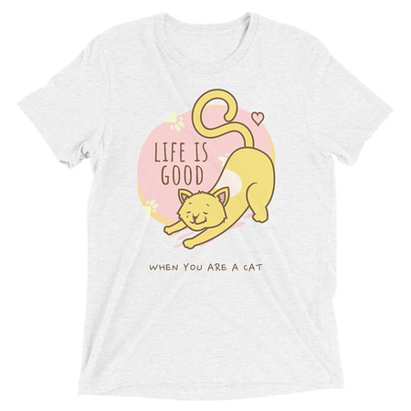 [ID: 162-G338] Cat Life - Humor Unisex Tri-Blend T-Shirt