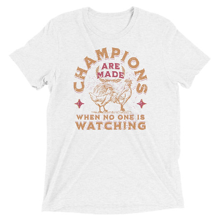 [ID: 162-G357] Champions Are Made When No One Is Watching - Sports Unisex Tri-Blend T-Shirt