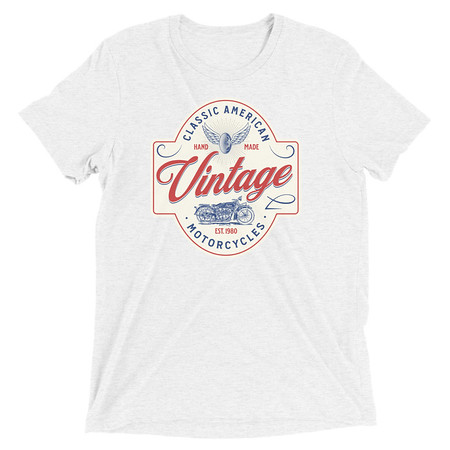 [ID: 162-G379] Classic American Motorcyles - Vintage Unisex Tri-Blend T-Shirt