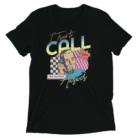 [ID: 162-G383] Classic Retro Illustrative Portrait Men Calling Unisex Tri-Blend T-Shirt
