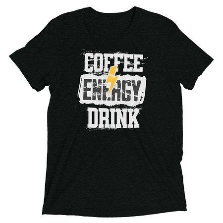 [ID: 162-G400] Coffee Energy Drink - Grunge Bolt Unisex Tri-Blend T-Shirt