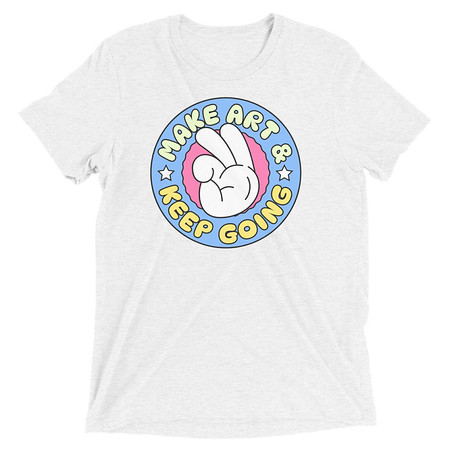 [ID: 162-G408] Colorful Fun Retro Style Badge Unisex Tri-Blend T-Shirt