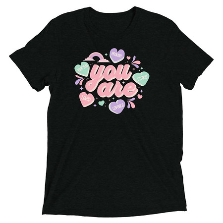 [ID: 162-G411] Colorful Self Love Affirmation - Heart Unisex Tri-Blend T-Shirt