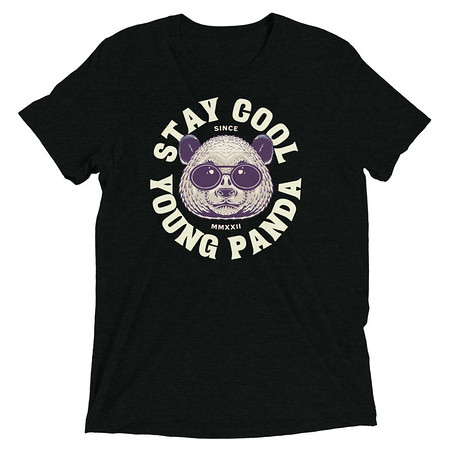 [ID: 162-G416] Cool Panda with Sunglasses -  Unisex Tri-Blend T-Shirt