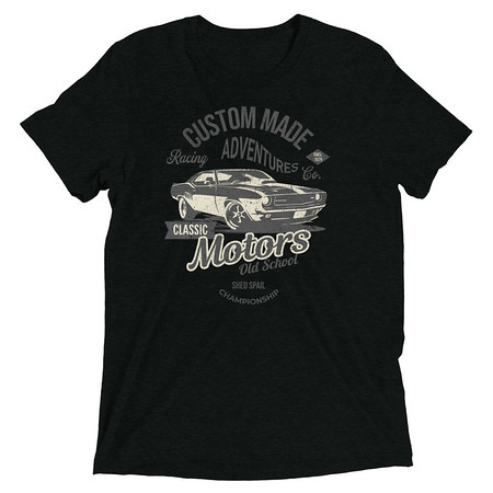 [ID: 162-G444] Custom Made Adventures Motors Old School Unisex Tri-Blend T-Shirt
