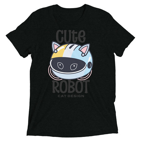 [ID: 162-G451] Cute Cat - AI Unisex Tri-Blend T-Shirt