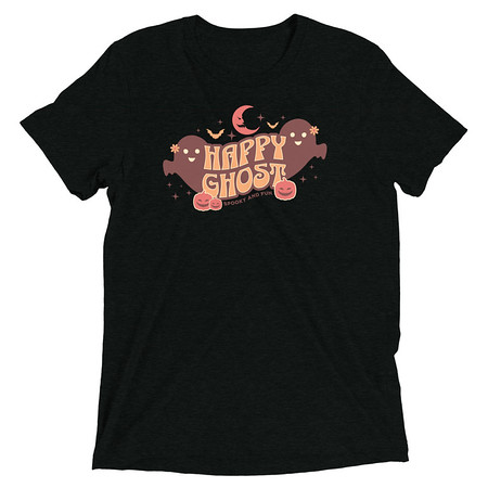 [ID: 162-G452] Cute Happy Ghost Unisex Tri-Blend T-Shirt