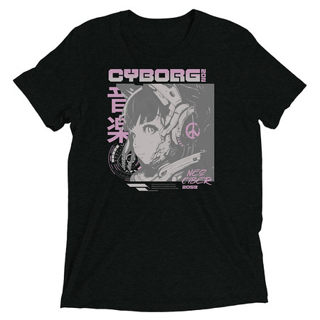 [ID: 162-G459] Cyborg - Y2k Style Unisex Tri-Blend T-Shirt