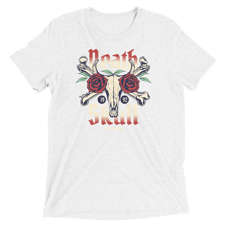 [ID: 162-G482] Death Skull - Flower Unisex Tri-Blend T-Shirt
