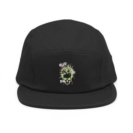 [ID: 92-G3] 'Enjoy Your Trip' Punk Skull 5 Panel Cap