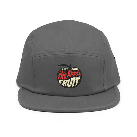 [ID: 92-G97] Apple Fruit - Typographic Lettering 5 Panel Cap