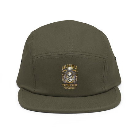 [ID: 92-G133] Bald Eagle Tattoo Shop - Skeleton 5 Panel Cap