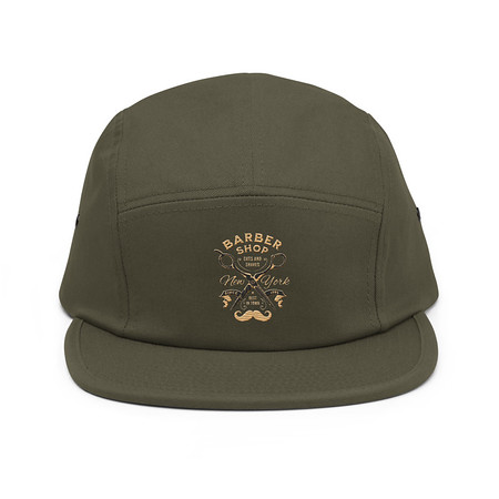 [ID: 92-G139] Barber Shop Cuts & Shaves - Scissor 5 Panel Cap