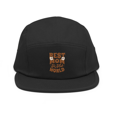 [ID: 92-G189] Best Mom in the World - Flowers 5 Panel Cap