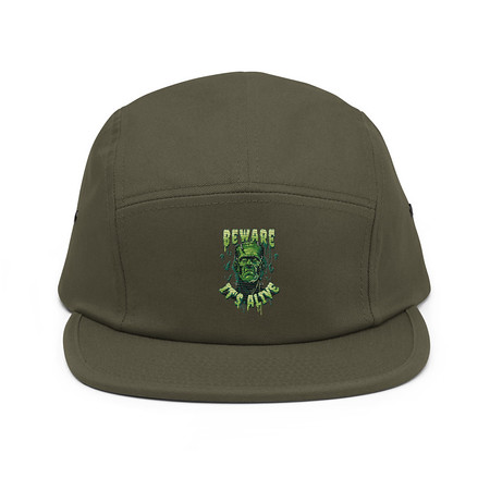 [ID: 92-G197] Beware of Frankenstein - Scary Halloween 5 Panel Cap