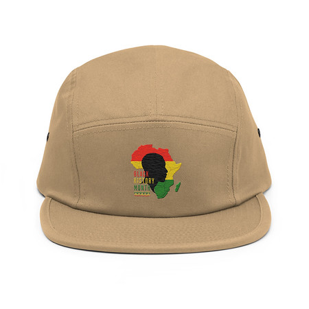[ID: 92-G221] Black History Month - African Continent 5 Panel Cap