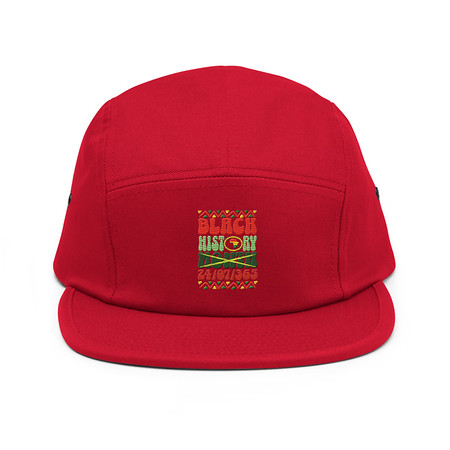[ID: 92-G223] Black History Month 5 Panel Cap