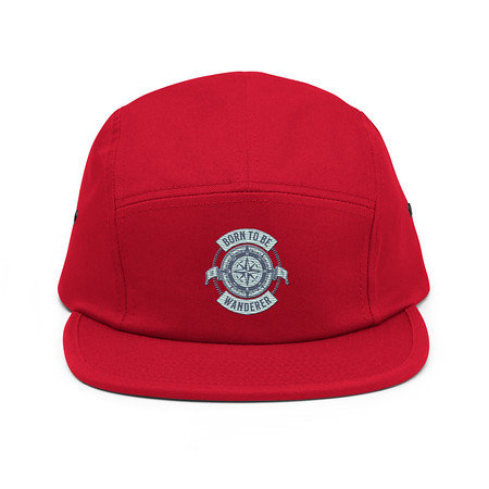 [ID: 92-G261] Born to be Wanderer - Compass 5 Panel Cap