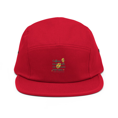 [ID: 92-G307] Caffeine Cartoon 5 Panel Cap