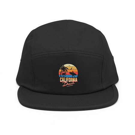 [ID: 92-G312] California Beach - Retro Surf 5 Panel Cap