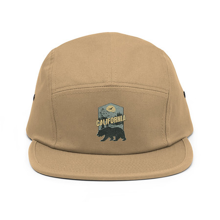 [ID: 92-G315] California Bear - Outdoors Wilderness Camping Hiking 5 Panel Cap