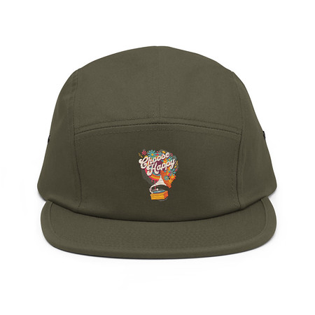 [ID: 92-G370] Choose Happy - Retro Music 5 Panel Cap