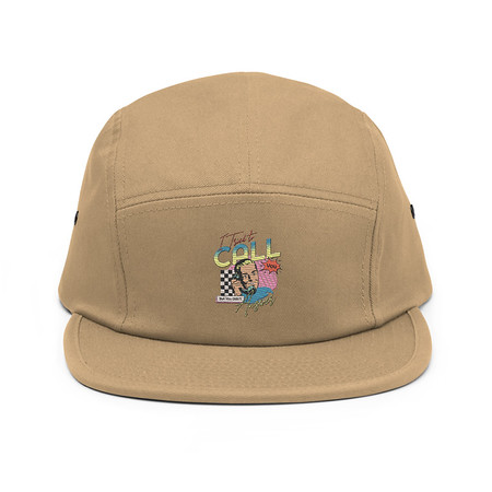 [ID: 92-G383] Classic Retro Illustrative Portrait Men Calling 5 Panel Cap