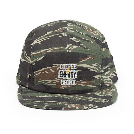 [ID: 92-G400] Coffee Energy Drink - Grunge Bolt 5 Panel Cap