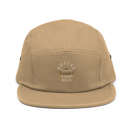 [ID: 92-G401] Coffee is always a good idea - Lightning Bolt 5 Panel Cap