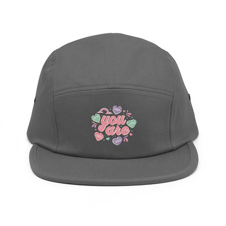 [ID: 92-G411] Colorful Self Love Affirmation - Heart 5 Panel Cap