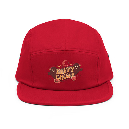 [ID: 92-G452] Cute Happy Ghost 5 Panel Cap
