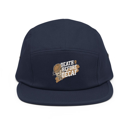 [ID: 92-G476] Death Before Decaf 5 Panel Cap
