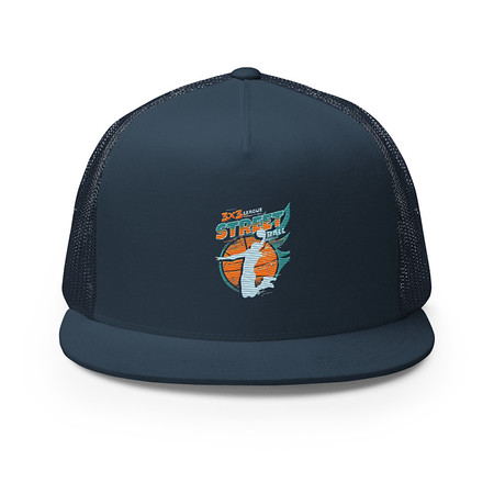 [ID: 100-G6] 3x3 Basketball League 5 Panel Trucker Cap