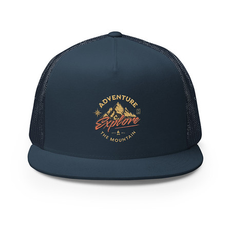 [ID: 100-G30] Adventure Explore The Mountain 5 Panel Trucker Cap