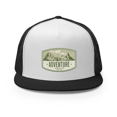 [ID: 100-G32] Adventure Supplies - Mountain 5 Panel Trucker Cap