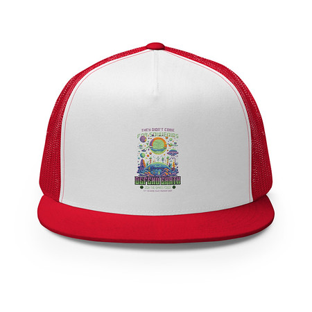 [ID: 100-G38] Alien Invasion 5 Panel Trucker Cap