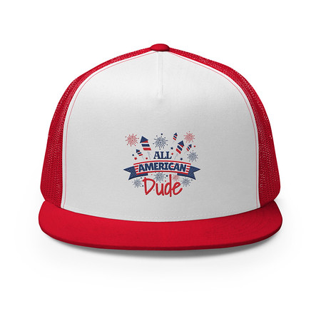 [ID: 100-G42] All American 5 Panel Trucker Cap