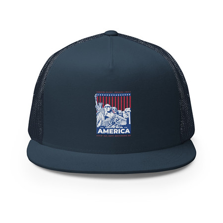 [ID: 100-G58] AMERICA (2) 5 Panel Trucker Cap