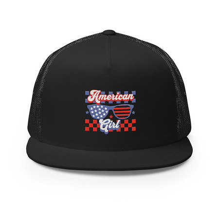 [ID: 100-G72] American girl 5 Panel Trucker Cap