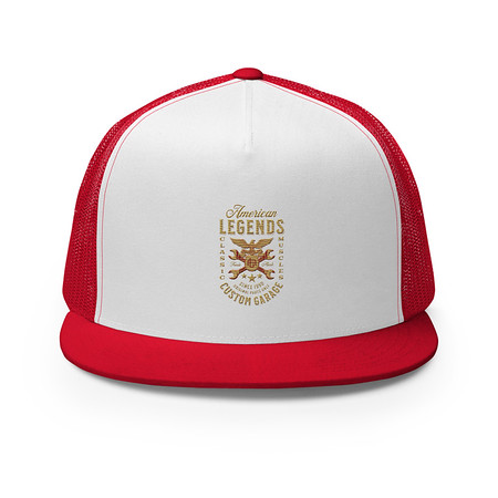 [ID: 100-G75] American Legends Garage - Eagle 5 Panel Trucker Cap