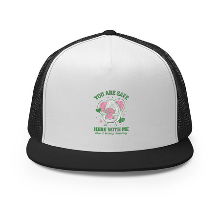 [ID: 100-G118] Avo Love - Typographic Cartoon Streetwear 5 Panel Trucker Cap