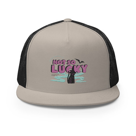 [ID: 100-G127] Bad Luck Kitty - Halloween 5 Panel Trucker Cap